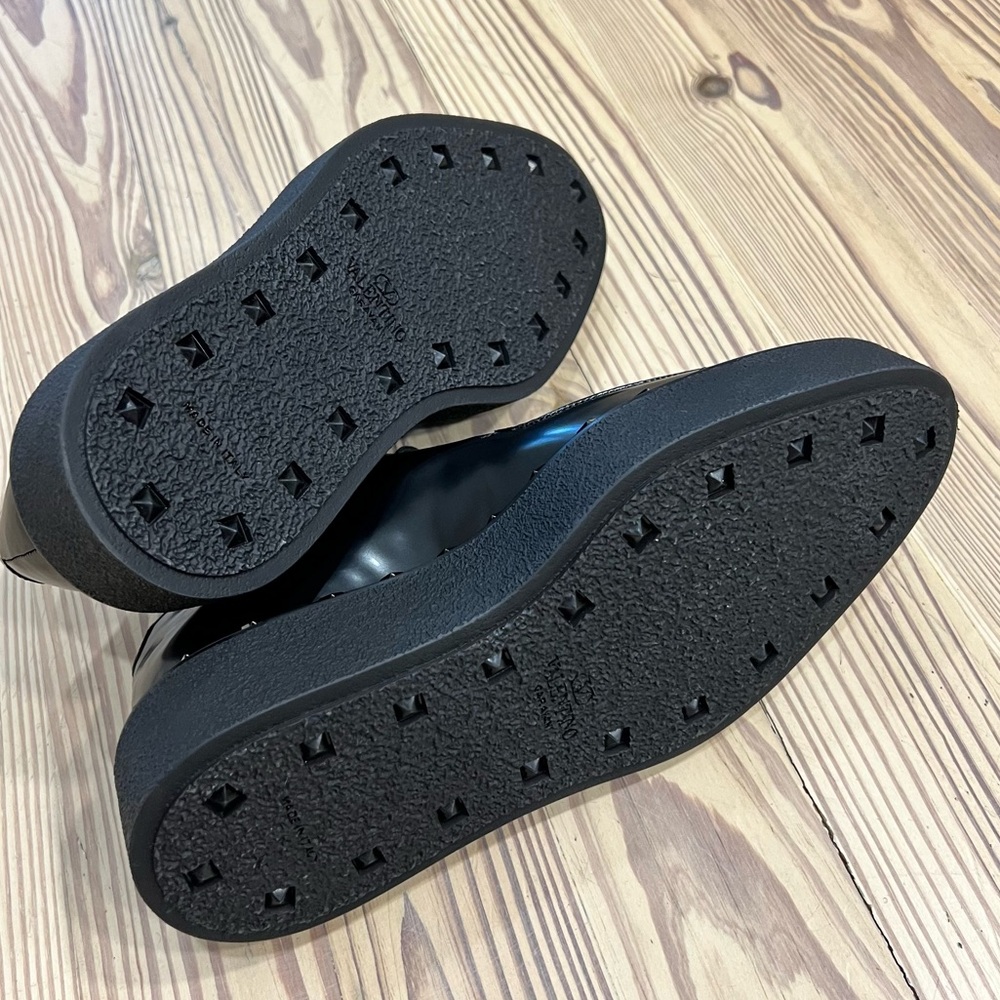 NEW Valentino Garavani Rockstud loafers Leather Derby Shoes Black Women's 37.5 - Picture 13 of 13